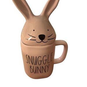 Rae Dunn SNUGGLE BUNNY Mug w/ Bunny Lid Pink Easter Ceramic Cup